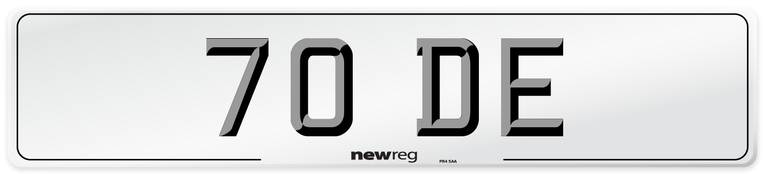 70 DE Number Plate from New Reg